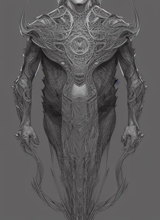 Prompt: symmetry!! full shot sketch!! of a male character, sketch!!, intricate, elegant, highly detailed, digital painting, artstation, concept art, sharp focus, illustration, art by grzegorz przybys and yintiong