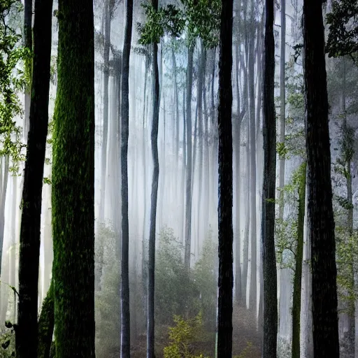 Prompt: forest surrounded by futuristic city