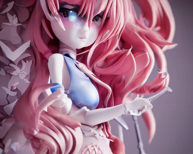 Image similar to JamesJean & Loish isolated magical girl vinyl figure, figure photography, smooth sharp focus, romantic undertones, anime stylized, high detail, ethereal lighting - H 640