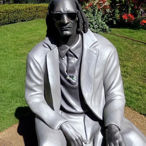 Image similar to snoop dogg statue made out of granite