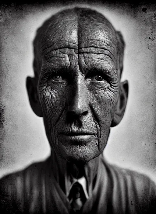 Image similar to handsome anthropomorphic mangle by lee jeffries, gelatin silver process