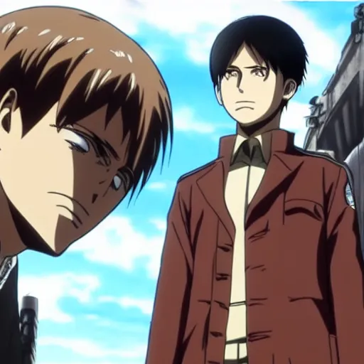 Prompt: attack on titan famous scene