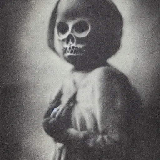 Prompt: pareidolia mysterious dark figure beautiful old photo