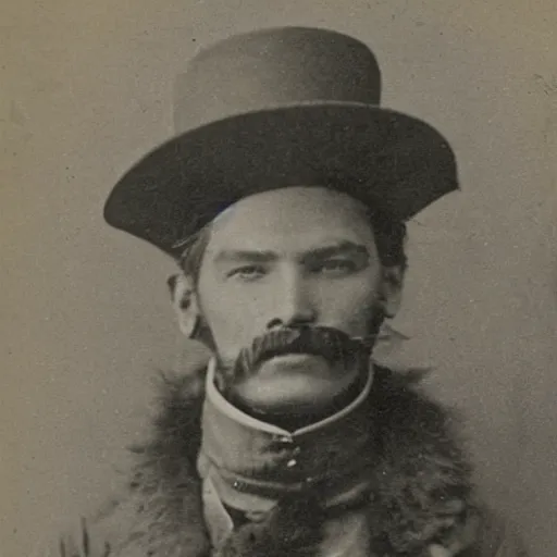 Image similar to a photograph of a half - man half - fox bandit from the 1 8 9 0 s