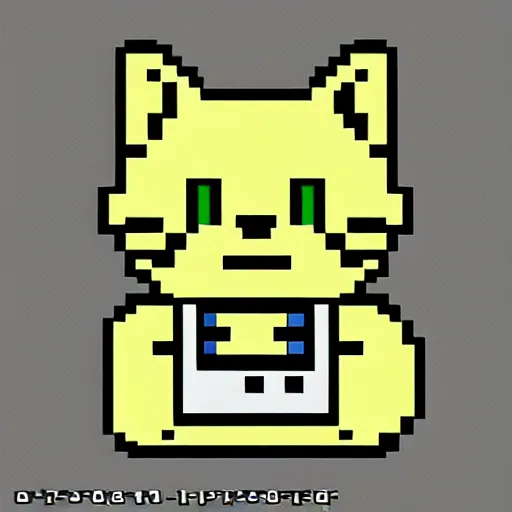 Prompt: cat in gameboy art style