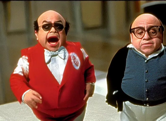 Image similar to film still of Danny Devito as Mini Me from Austin Powers