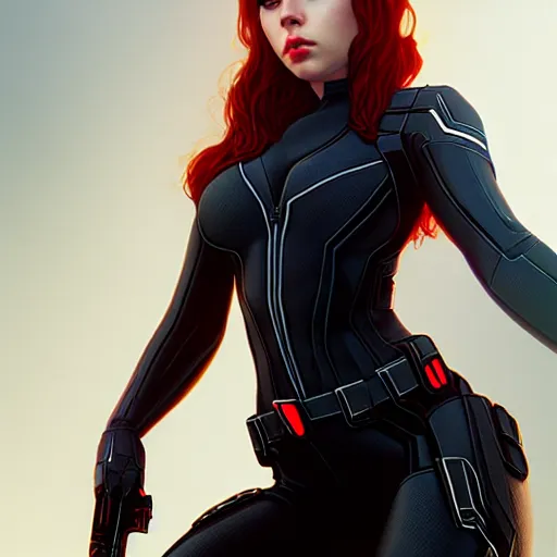 Prompt: Ava Adams as black widow, au naturel, hyper detailed, digital art, trending in artstation, cinematic lighting, studio quality, smooth render, unreal engine 5 rendered, octane rendered, art style by klimt and nixeu and ian sprigger and wlop and krenz cushart