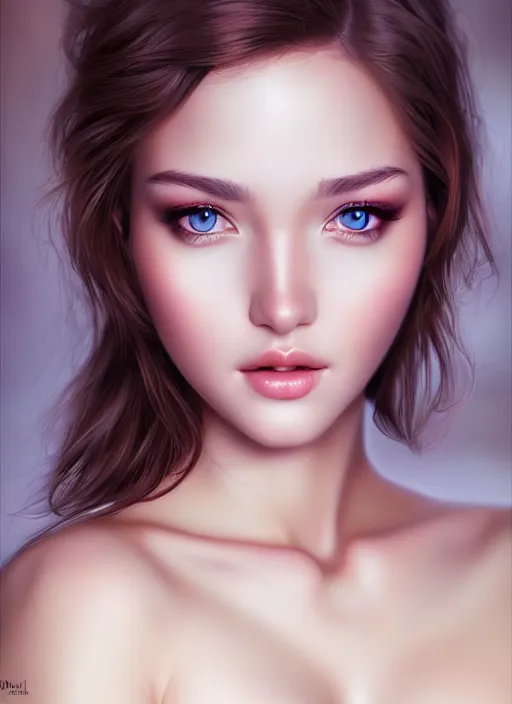 Image similar to a gorgeous female photo, professionally retouched, soft lighting, realistic, smooth face, [ [ full body shot ] ], perfect eyes, wide angle, sharp focus on eyes, 8 k high definition, insanely detailed, intricate, elegant, art by artgerm, snowy winter