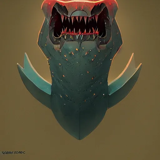 Image similar to deadly demonic floating galaxy polygon shark pocket cooler ghoul, by j. m. w. turner and ross tran and felix vallotton, dutch golden age, tiki, trending on cgsociety