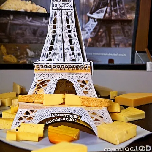 Image similar to the effeil tower made of cheese