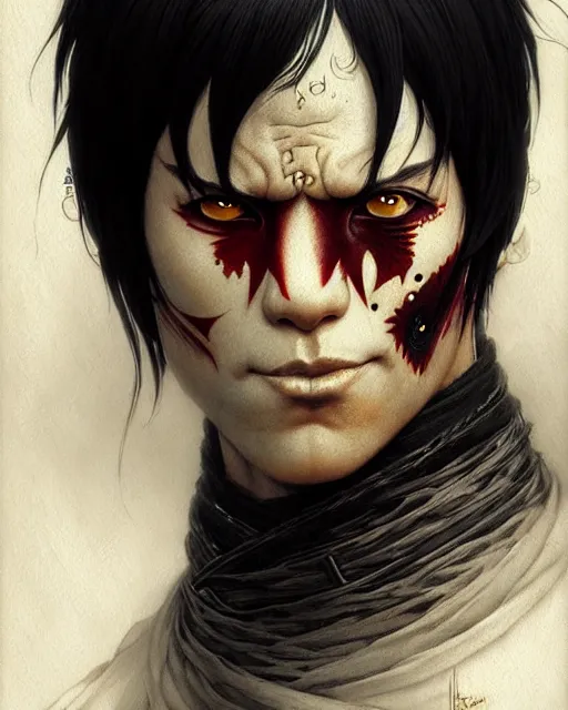 Image similar to zuko from avatar the last airbender, character portrait, portrait, close up, concept art, intricate details, highly detailed by greg rutkowski, michael whelan and gustave dore