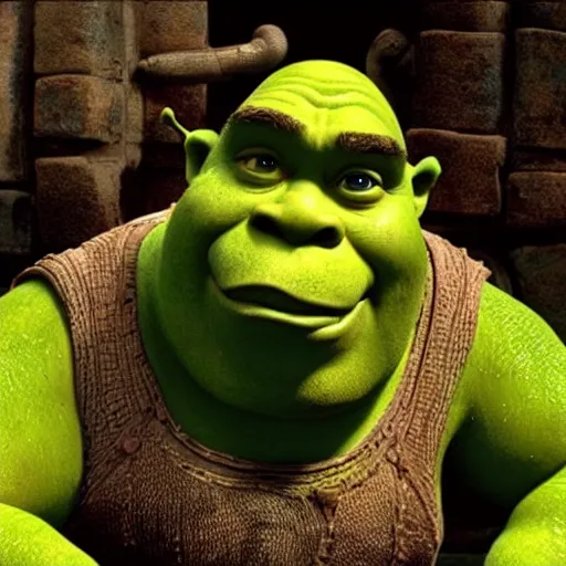 Image similar to Shrek in Aliens (1986), highly detailed, high quality, HD, 4k, 8k, Canon 300mm, professional photographer, 40mp, lifelike, top-rated, award winning, realistic, sharp, no blur, edited, corrected, trending