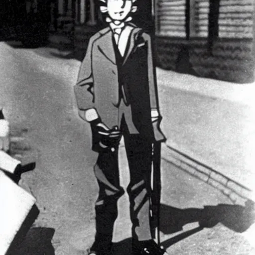 Image similar to pinocchio as a 1 9 3 0 s gangster