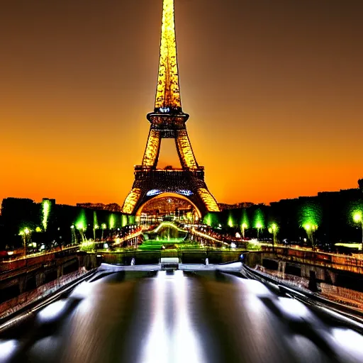 Prompt: romantic image of eiffel tower at night