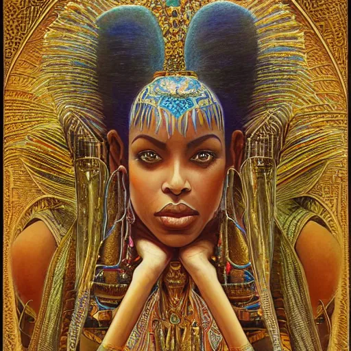 Prompt: intricate detailed, gilbert williams, aaliyah queen akasha halls of amenti, thoth, tehuti, lemuria, agartha,