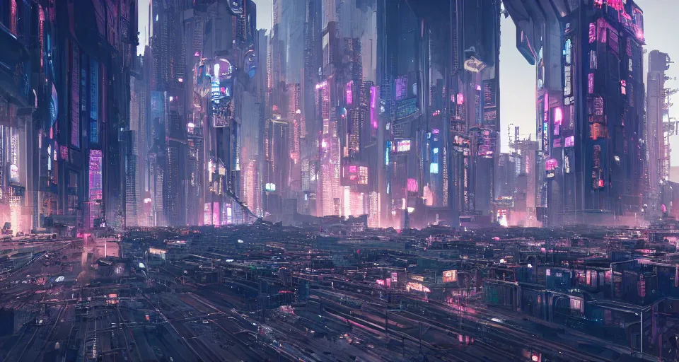 Image similar to city center of a cyberpunk city, intricate artwork by tooth wu and wlop and beeple, octane render, hyper realism, 8 k