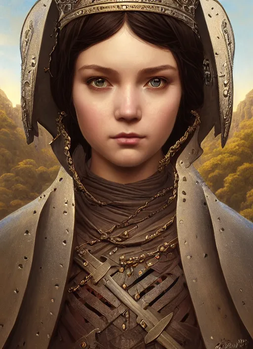 Prompt: highly detailed closeup portrait of a medieval princess, unreal engine, greg rutkowski, ilya kuvshinov, ross draws, hyung tae and frank frazetta, tom bagshaw, tom whalen, nicoletta ceccoli, mark ryden, lostfish, earl norem, global illumination, god rays, detailed and intricate environment