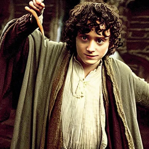 Image similar to frodo baggins in hogwarts