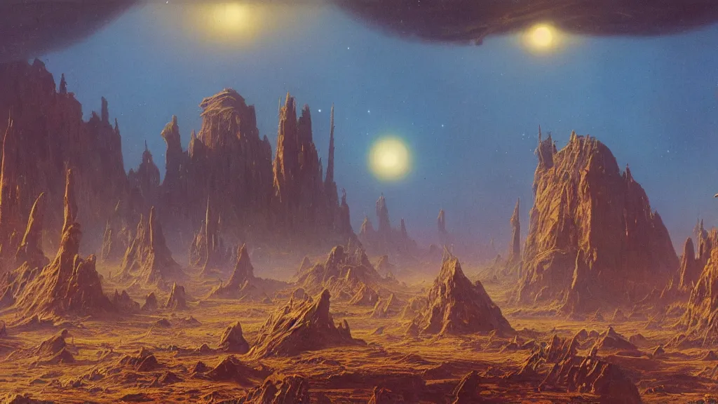 Image similar to alien planet, an empire in upheaval by arthur haas and bruce pennington, cinematic matte painting