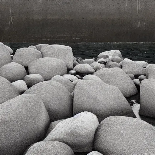 Image similar to floating rock, Hiroaki Tsutsumi style