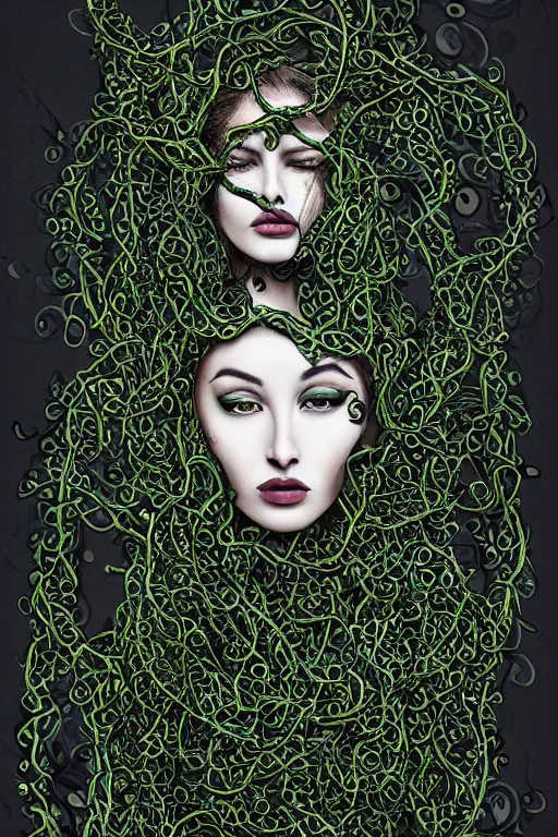 Prompt: beautiful elegant women made of oil and vines by rik oostenbroek, contrasted color, full body