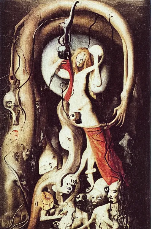 Image similar to An instax film still of Medusa by Hieronymus Bosch, by Salvador Dali