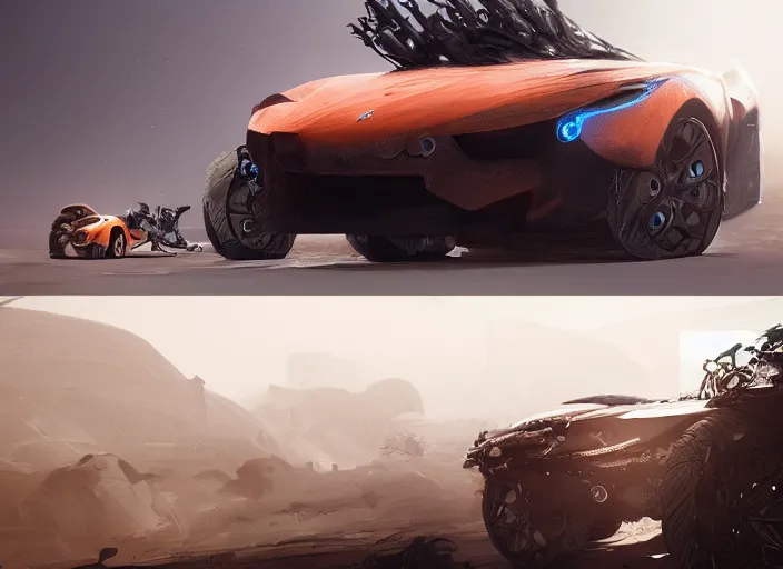 Image similar to a beautiful concept design of a supercar converted into offroad sport. car design by cory loftis, fenghua zhong, ryohei hase, ismail inceoglu and ruan jia. volumetric light, detailed, rendered in octane