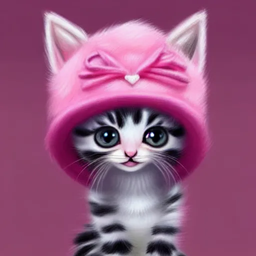 Image similar to cute kitten wearing a pink sweater, digital art, concept art, gemmy woud binnendijk, nixeu, artgerm