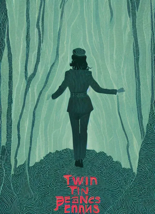 Image similar to twin peaks movie poster art by victo ngai