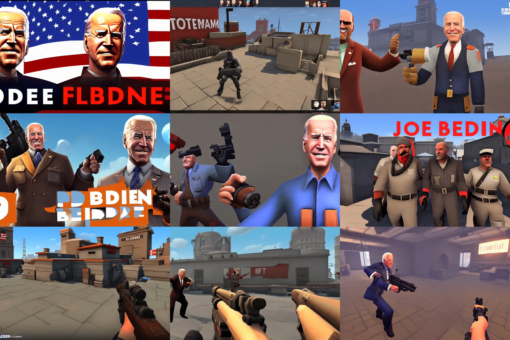 Prompt: joe biden team fortress 2 gameplay