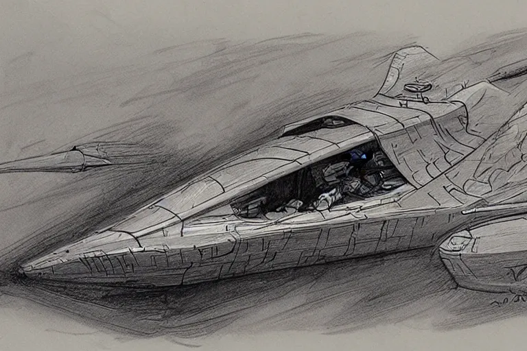 jabba's skiff concept sketch by joe johnston and nilo | Stable ...