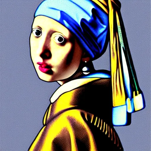 Prompt: Girl With a Pearl Earring in the style of Salvador Dalí