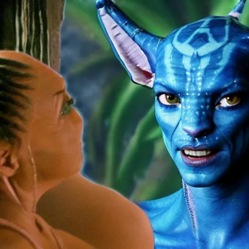 Image similar to jack nicholson as neytiri in avatar