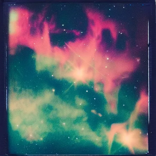 Image similar to experimental astrophotography nebula pickled dyed pickled warmed polaroid