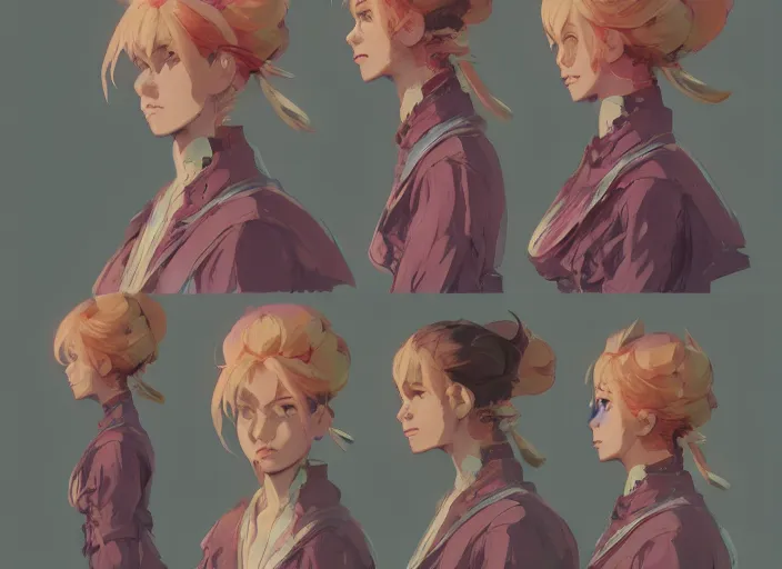 Image similar to character sheet for a beautiful woman for genshin impact, bright colors, by greg rutkowski, by studio ghibli, digital art, trending on artstation, hd, 8 k, highly detailed, good lighting, beautiful, masterpiece