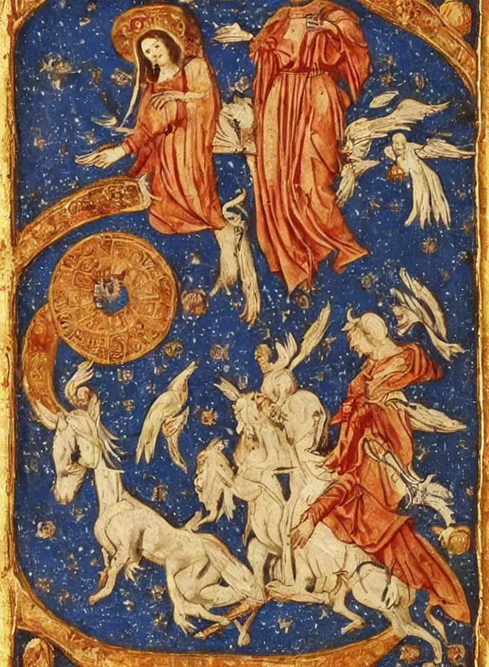 Image similar to the spirit of the moon, medieval painting