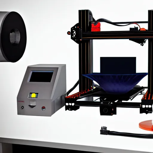 Image similar to prusa 3 d printer high end photoshoot