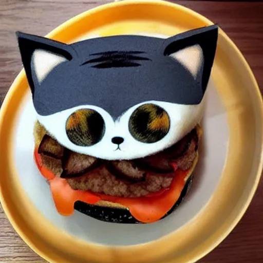 Prompt: cute cat burger