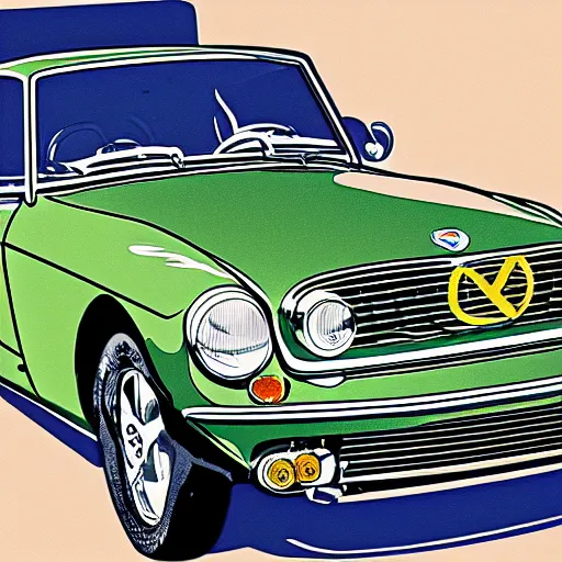 Image similar to illustration of a vintage mgb as an autobot