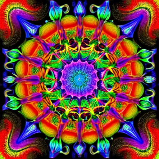 Image similar to psychedelic fractal mandala pattern