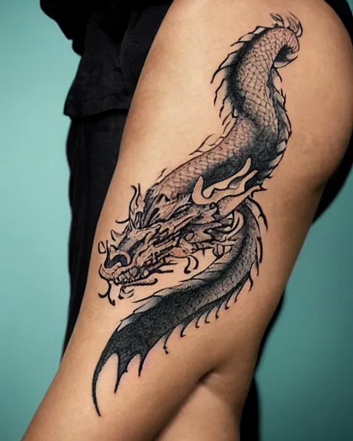 Image similar to haku as a dragon tattoo