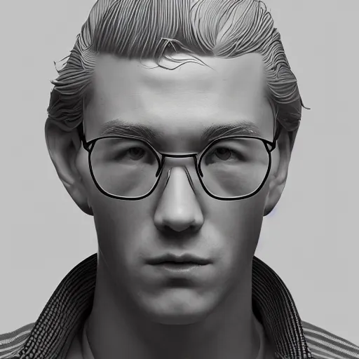 Prompt: abstract 3D male portrait by James Jean and Jason Chan, rendering redshift, Octane, cinematic lighting, handsome, detailed