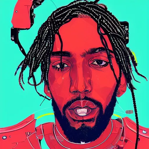 Image similar to a cybernetically enhanced portrait of kawhi leonard by conrad roset, hyperdetailed, cyberpunk, cool, trending on artstation