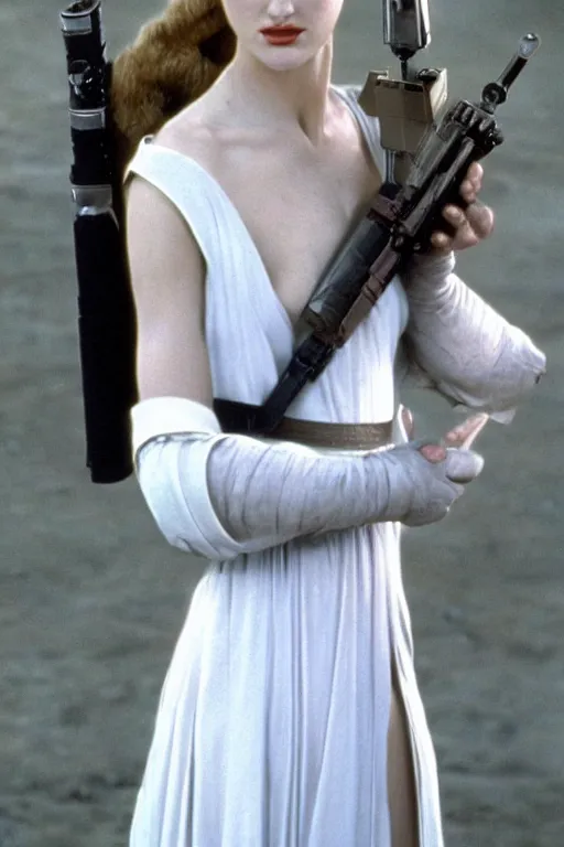 Prompt: young Laura Dern as padme amidala in attack of the clones