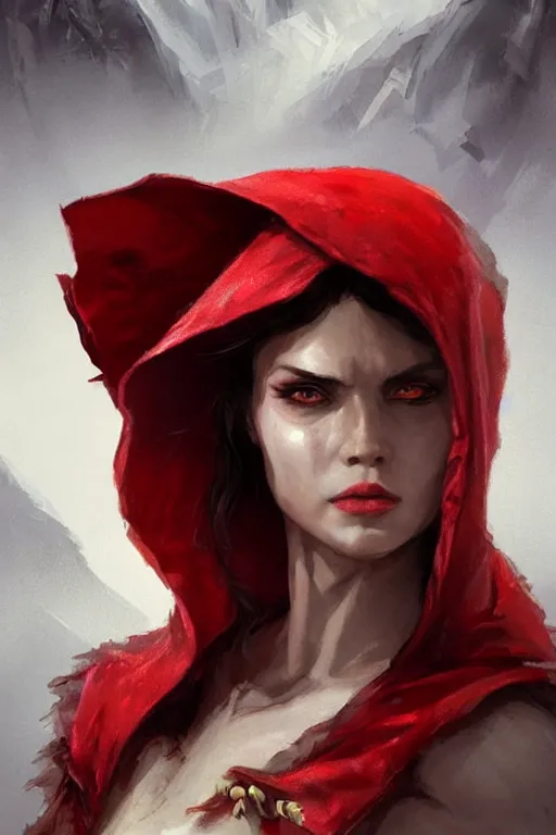 Image similar to amazon red riding hood, d & d, fantasy, portrait, highly detailed, headshot, digital painting, trending on artstation, concept art, sharp focus, illustration, art by artgerm and greg rutkowski and magali villeneuve