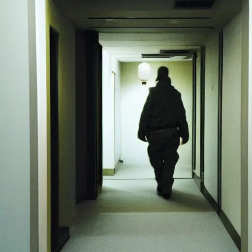 Image similar to chinese spy sneaking through a corridor
