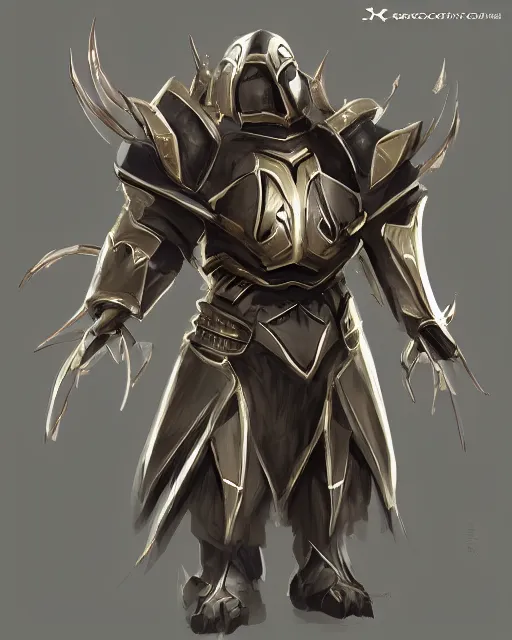Image similar to sorcerer heavy armor, fantasy concept art, trending on artstation, silver with gold accents, elegant, smooth, clean, uncluttered