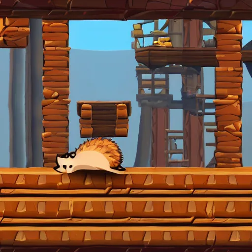 Image similar to hedgehog on a ship in seqa of thieves, game, epic