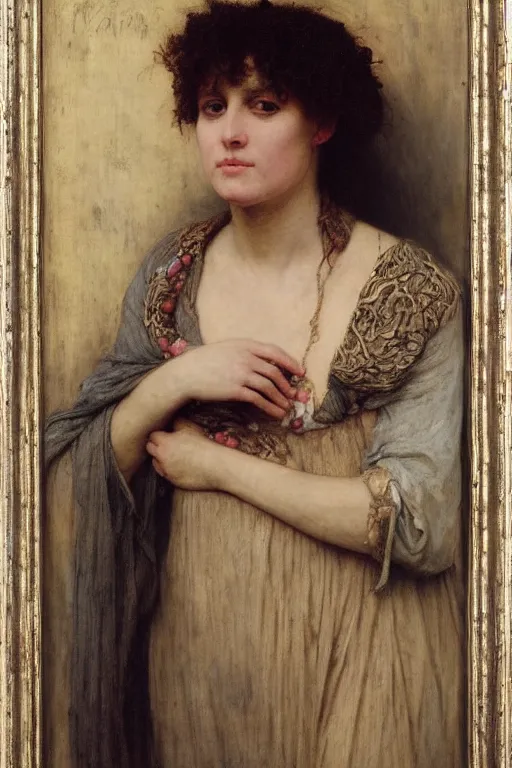 Image similar to a renaissance oil painting medium shot portrait by alma tadema of the mother of nightmares, colourful pastel, detailed academic bouguereau, high shadow, sharp focus