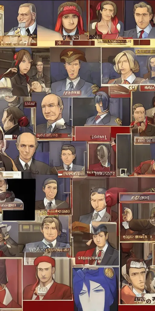 Image similar to vladimir putin in ace attorney